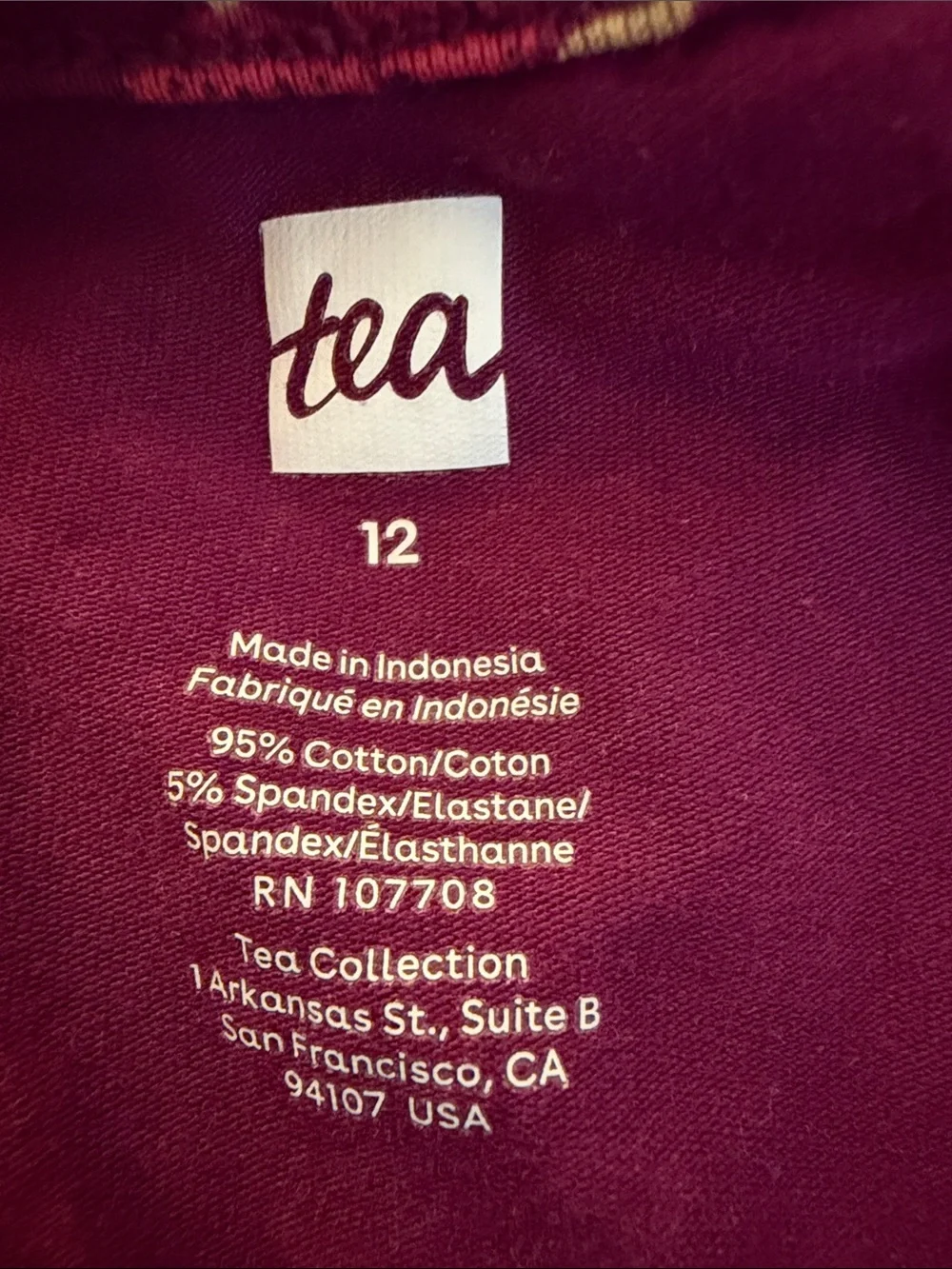 Tea Collection Purple Woodland Ruffle-Neck Dress size 12 nwot